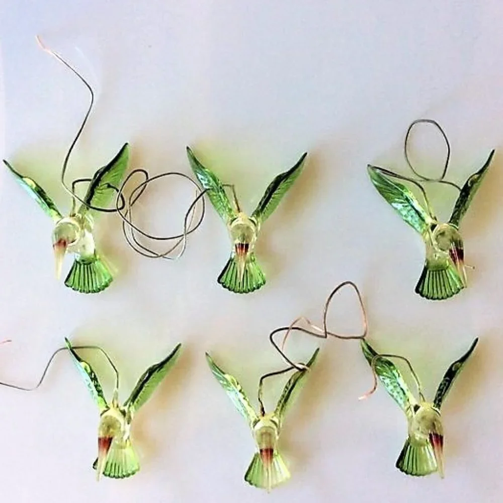 Plastic Hummingbird Craft Charms Set of 6 | 3